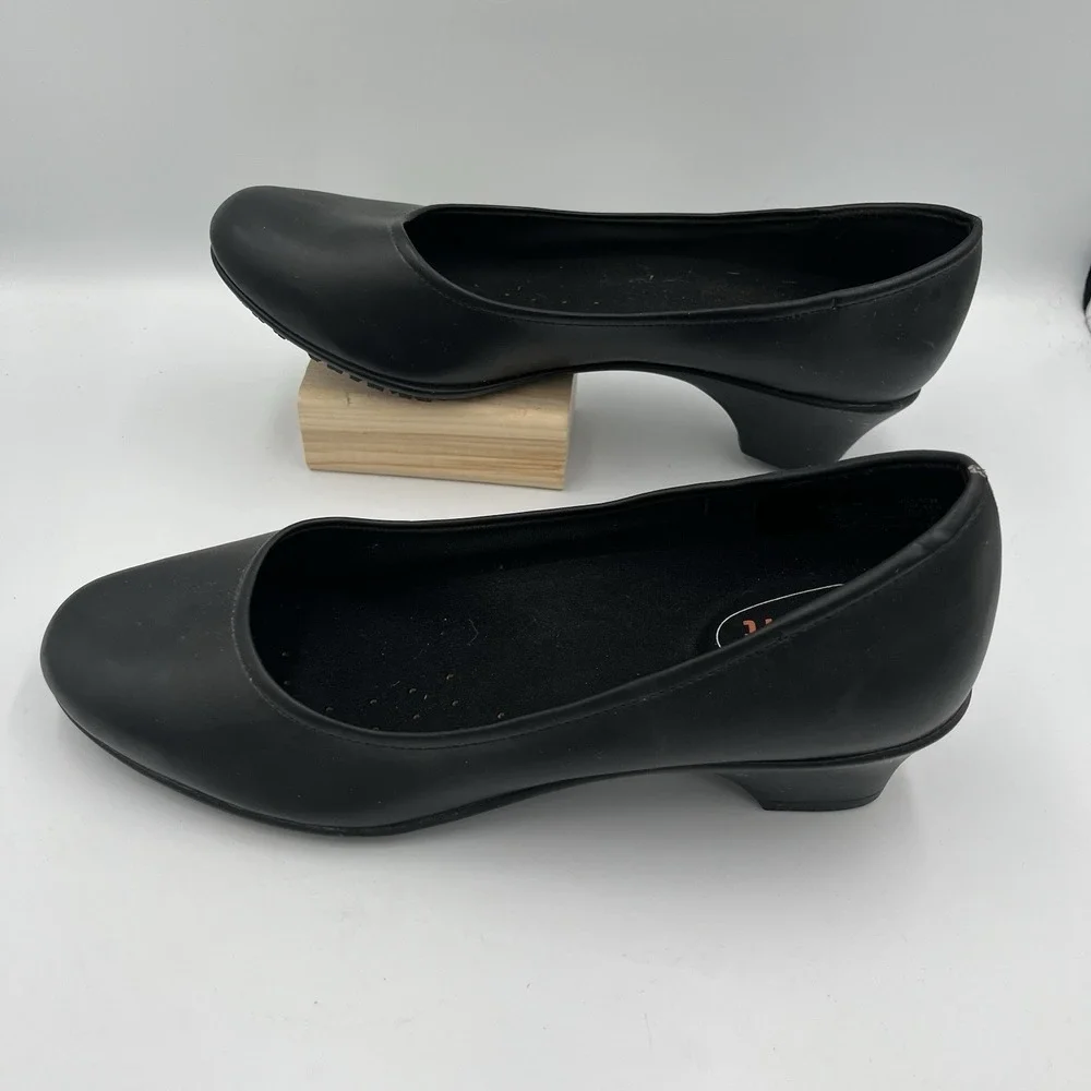 Safe T Step Womens SZ 10 W Black Slip Resistant Pumps Heels  Professional Work